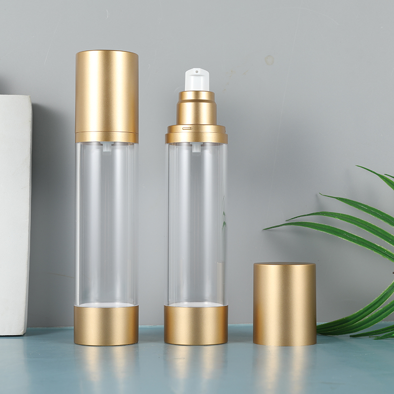 airless bottle gold trim