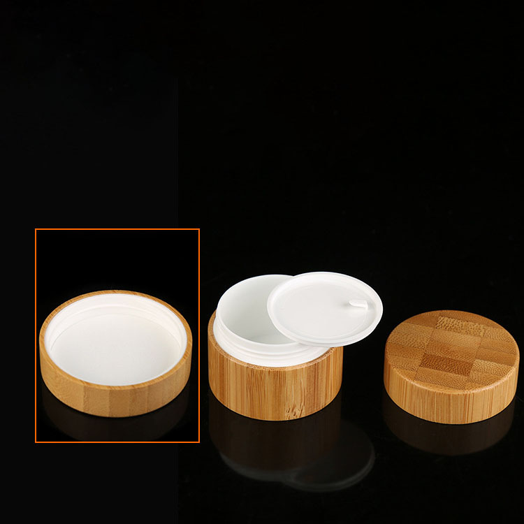 10g 15g 30g 50g cosmetic packaging container bamboo wooden lids glass inner wooden full bamboo cream jar