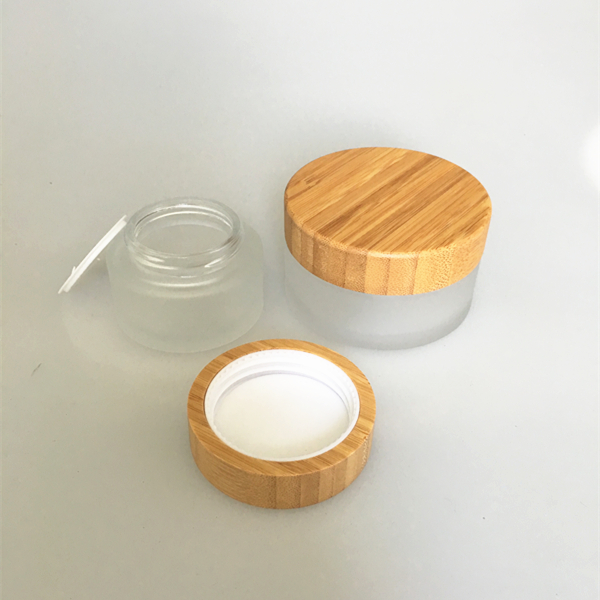 50ml glass jar with bamboo lid