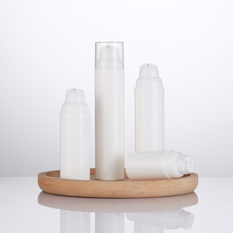 frosted and white airless bottle 1