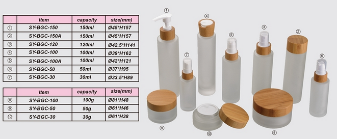 glass bottle size chart