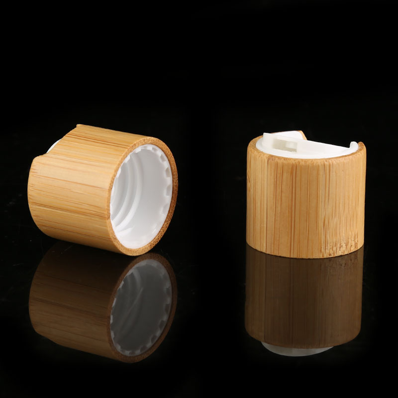plastic cap with bamboo collar