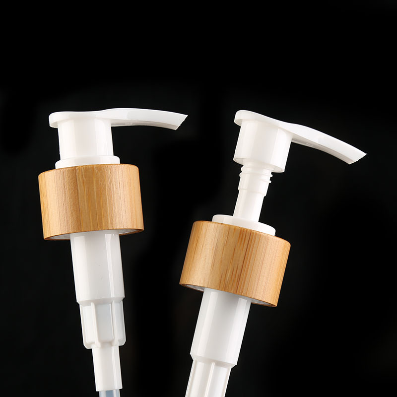 wholesale soap dispenser pump nature 20410 24410 bamboo pump lids for refillable shampoo bottles