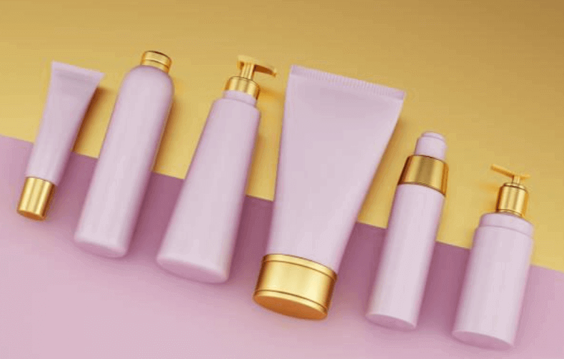 pink containers for cosmetic