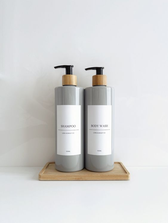 Minimalist shampoo bottle